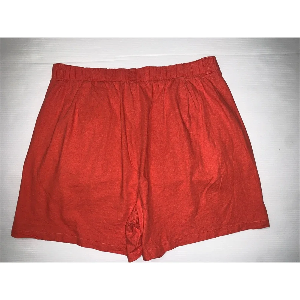 Torrid Shorts Women 12 Orange Linen Blend Pleated High Waist Sailor Resort